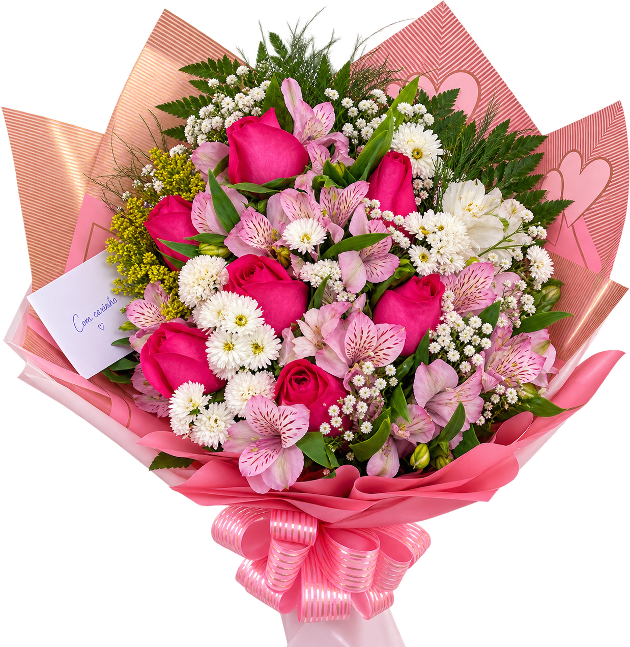 Buqu� 7 Rosas cor de rosa