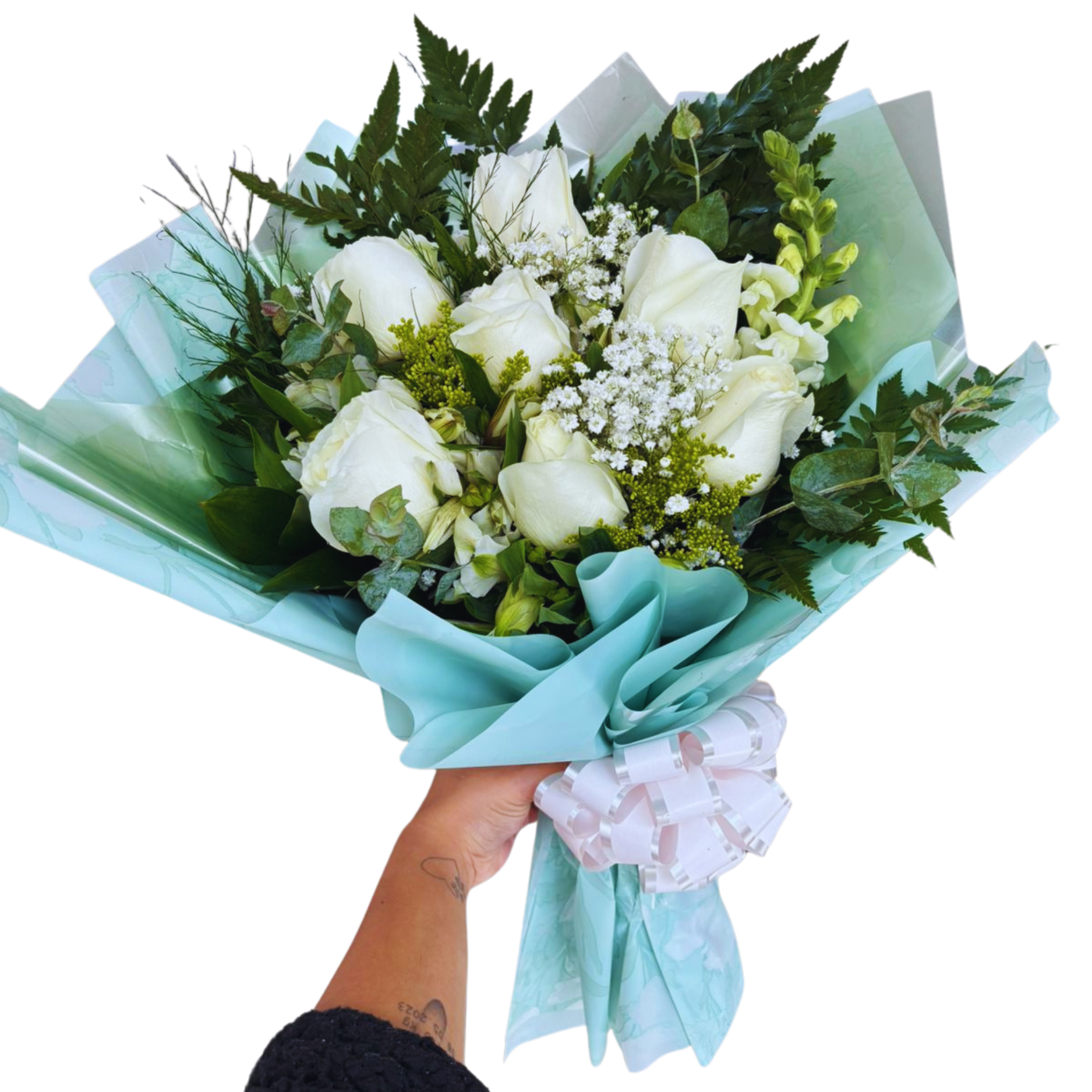 Buqu� 7 Rosas Brancas