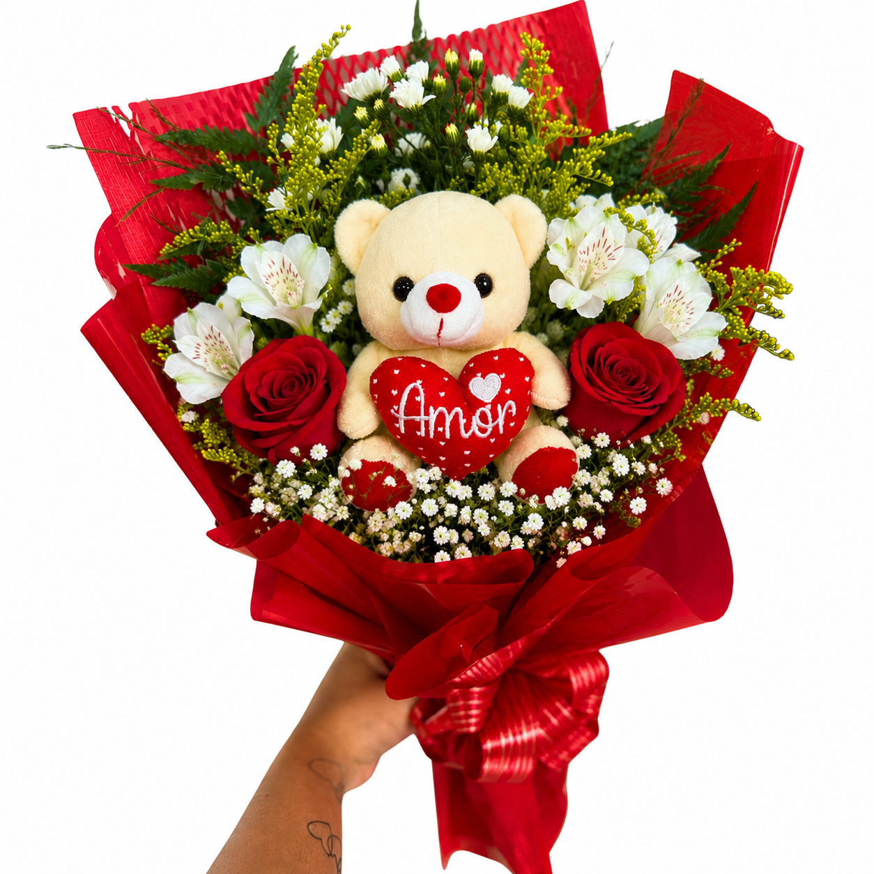 Mimo Rosas Vermelhas e Ursinho