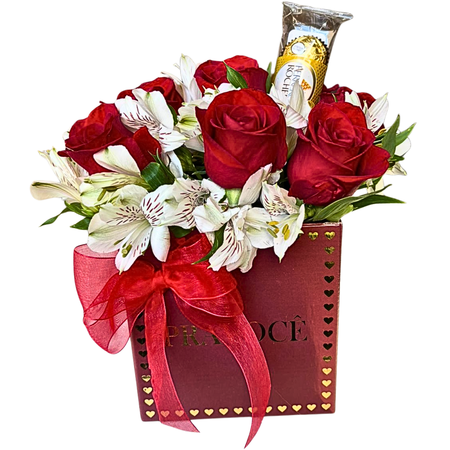 Box 9 Rosas Vermelhas e Ferrero Rocher