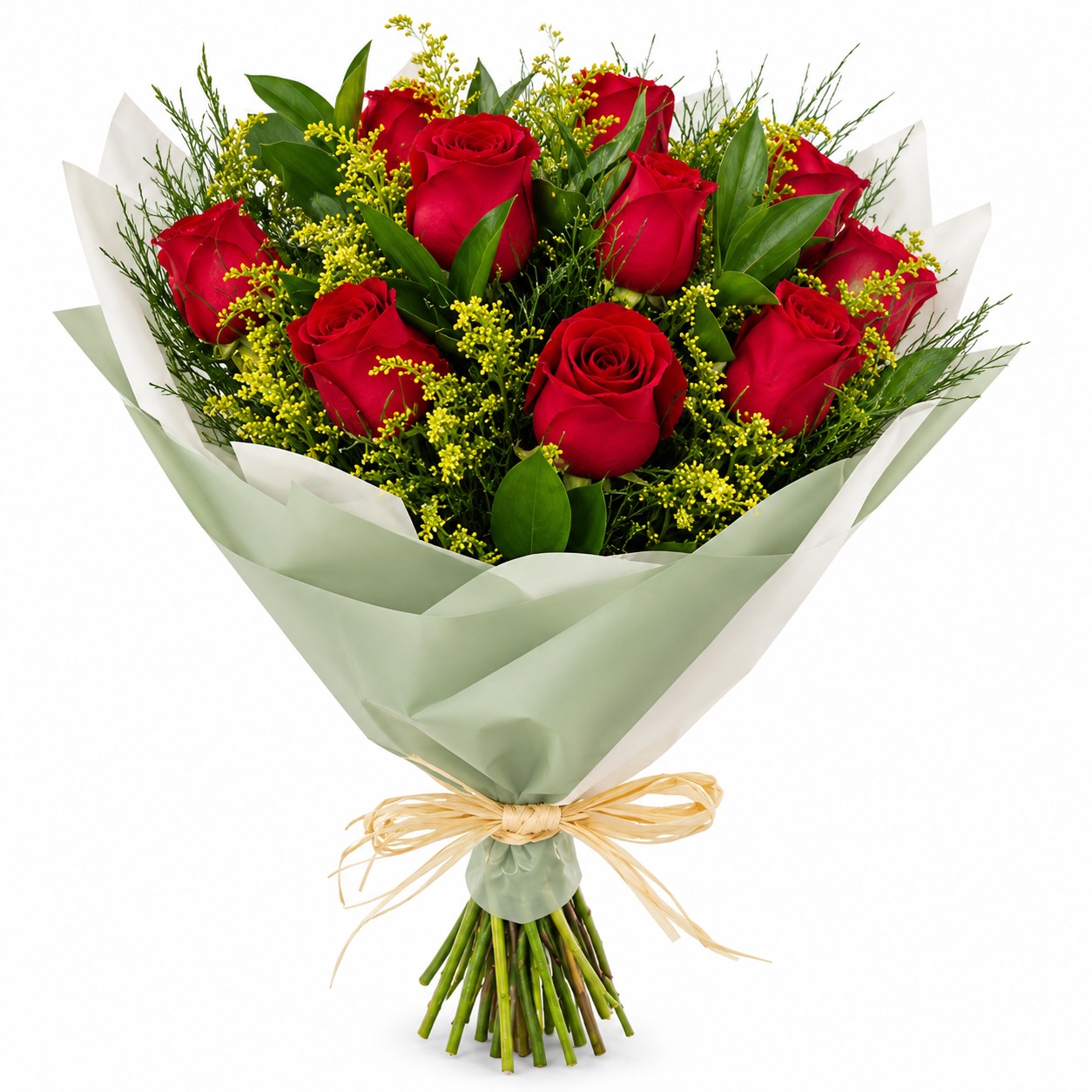 Buqu� 10 Rosas Vermelhas Tradicional